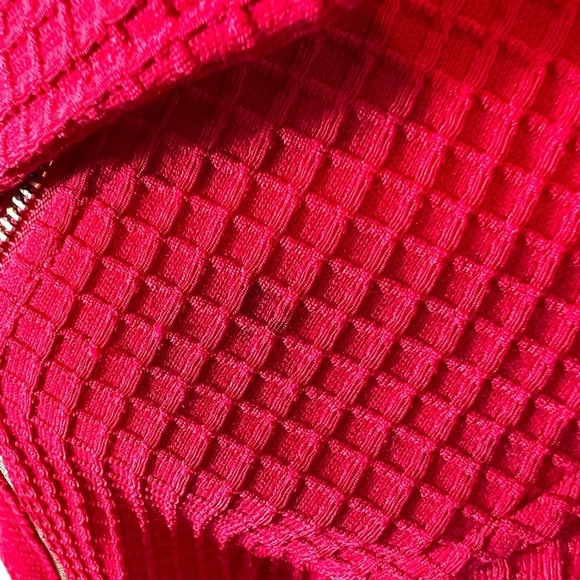 Chico’s Red Moto Waffle-Knit Jacket • Chico's Size 1• Full Zip - Picture 6 of 6